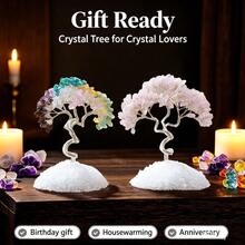 1PC Handcrafted Rose Quartz Tree With Quartz Sand Base, Seven Chakra Crystal Energy Balancer, Wellbeing Enhancer & Mystical Aura Home Desktop Decor - Quartz Sand Tree - View 5