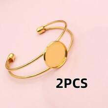 1pc/2pcs DIY Bangle Bracelet Blank Bezel Tray Fits 20/25mm Round Cabochon Base Setting Handmade Jewelry Making Accessories Findings - Bracelet Cabochon Base - View 16