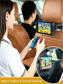 1pc 360° Rotating Telescopic Tablet Car Mount Holder For Headrest And 4pcs Multi-Functional Car Hooks, Compatible With Ipad, Switch, Kindle, 4.7 To 13 Inches, Hooks Can Hang Water Bottles, Drinks, And Bags, Essential Item For Any Outing In The Car. - Multicolor - View 8