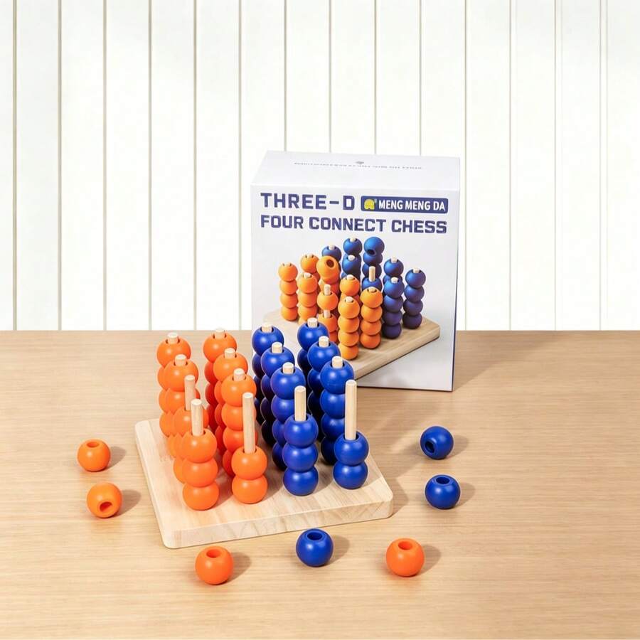 Wooden 3D Four-Link Puzzle Toy, Birthday Christmas Easter Party Small Gift Box Filler, Holiday Gift, Prank Toy, Parent-Child Interactive Prop
