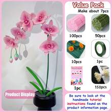 Kit Pembuatan Bunga Phalaenopsis DIY 312 Buah dari Pembersih Pipa, Ramah untuk Pemula, Dilengkapi Kartu Tutorial, Perlengkapan Kerajinan Bunga Buatan Tangan untuk Ulang Tahun Teman, Hari Ibu, Hari Valentine, Pesta, Dekorasi Pernikahan - Phalaenopsis - View 13