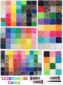 GO2CJBEADS 1 Set Resin Jelly Rhinestone Bedazzling Kit, 42 Grid Colorful Flat Gems Rhinestone With Storage Box, Tweezers And B-7000 For Handmade Crafts - Rhinestone Set - View 11