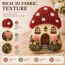 3D Christmas Fabric Punch Needle Embroidery Handmade Kit, Adult Christmas DIY Craft Set, Suitable For Beginners Vintage Holiday Handmade Decoration, Includes Simple Illustrated Guide - House - View 4