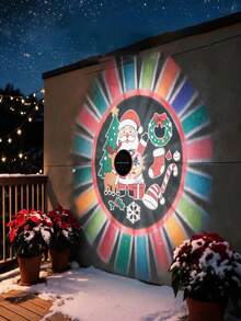 2pcs Christmas Solar Mandala Projection Wall Lights, LED Christmas Wall Lights, Outdoor Projection Lights, Suitable For Garden, Patio, Fence, Home, Party, Porch, Railing, Wall, Stairs, Hallway, Steps And Christmas Decoration - Mandala Wall Sconce - View 11