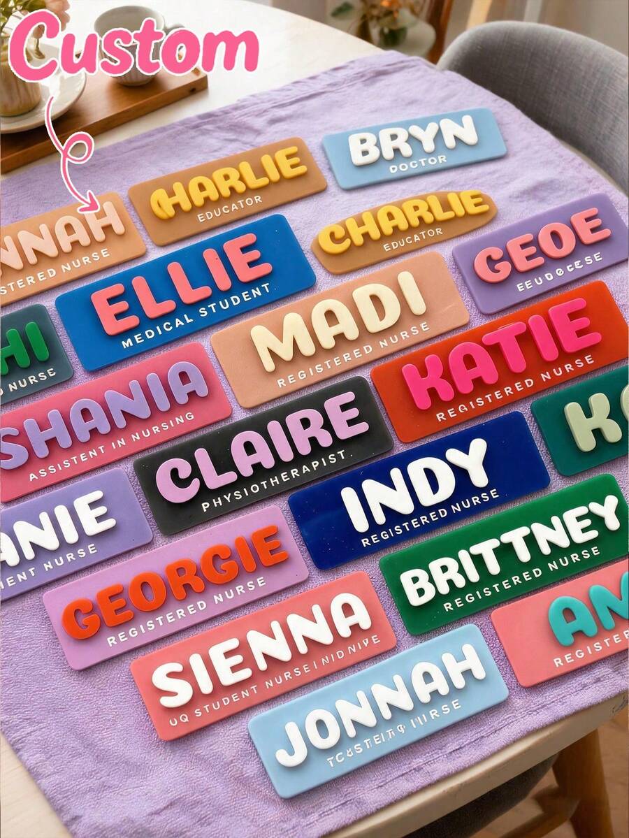 Custom Badges, Button Badges, Custom Brooches - Multiple Sizes - Any Text, Photo Or Image - Personalized Brooch Badges - DIY Button Brooches - Multicolor - View 1