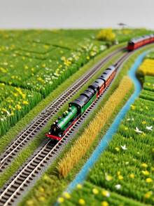 1 Box 5pcs Seasonal Mini Artificial Grass Tuft Model, 4 Colors 2.36*4.15in Realistic Sand Table Grass, Suitable For Various Scene Decoration, Train Track Miniature Landscape Model, Garden Model Landscape And Architectural Scene Layout DIY Material, Miniature Accessories - 1 Box Of Grass Tufts - View 4