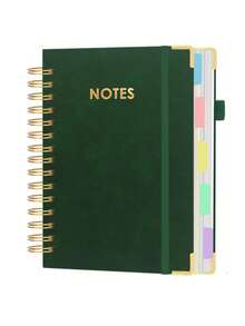1pc A5 Double-Line Loose-Leaf Notebook, 300 Pages, 5 Divider Tabs & Writable Labels, PU Leather Hard Cover, 100gsm Bleed-Resistant Paper, With Pen Holder & Elastic Band, Suitable For Office, School, University, Meeting Notes, Daily Journal, Travel, Goal Tracking - Multicolor - View 12