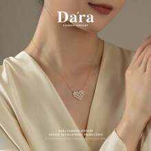 DARA Liontin Mutiara Air Tawar Perak S925, Mutiara Putih 3-4mm, Cocok untuk Hadiah Kencan Hari Valentine - Putih - View 3