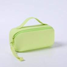 Silicone Cosmetic Bag With Handle And Wrist Strap, Portable Zipper Makeup Pouch, Multicolor Soft Silicone Travel Toiletry Organizer Bag, Reusable Washable Storage Case For Makeup Stationery Small Items - Multicolor - View 20