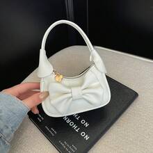 Cute Girl Style Children's Handbag, Sweet Large Bow Decor Underarm Bag, PU Small Bag, Girls' Travel Accessory Bag, Suitable For Daily Use - A - View 7