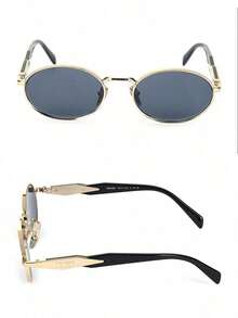 Prada Fashion Black Frame Women's Sunglasses, UV Protection, Summer Beach Style - Black - View 7