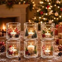2/4/6/12pcs-Home Decor Glass Candle Holders, Two Size Options Transparent Windproof Candle Jars, Suitable For Table Centerpiece, Wedding, Christmas, Halloween Decoration, Can Also Be Used As Glass Vases - View 8