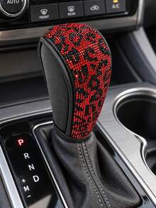 Bling Rhinestone Car Gear Shift Knob Cover, Crystal Diamond Auto Shift Lever Decor,Upgraded To A New Color, Leopard Print Diamond Gear Lever - A - View 19