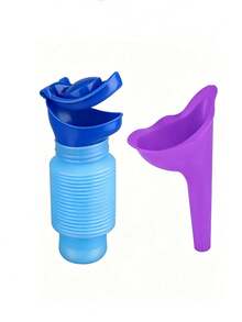 Purple Portable Car Urinal + 750ml Foldable Portable Urinal, Leak-Proof Reusable Travel Potty, Suitable For Car, Camping, Road Trip, Outdoor Use, Unisex For All Ages - A - View 12