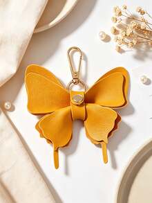 1pc Minimalist Elegant White Butterfly Design, Layered Faux Leather Wings Decoration, Gold Metal Swivel Hook, Suitable As Keychain, Bag Charm, For Daily Wear In All Seasons, Also As Holiday Gift - Multicolor - View 10