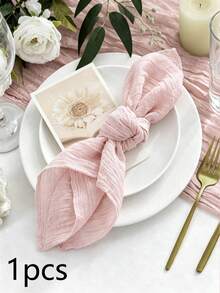 Bohemian Style Polyester Table Runner, Pleated Design, Solid Color Tablecloth, Holiday Table Decor Fabric Flag, Home Decor, Dining Table Decor, Room Decor, Wedding Decor - Multicolor - View 139