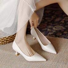 Women's PU Material High Heel Stiletto Formal Shoes, Soft Shoes - Beige - View 5