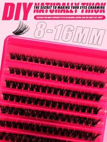 120/140/160/200pcs D Curl DIY Cluster False Eyelashes, Ultra Dense Long Cluster Lashes, Curled Single Lash, Thin Long Lashes, Manga Style Lashes, Suitable For Home Beginners, Thickened Brown False Eyelashes - D - View 8