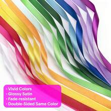 16-Piece Satin Ribbon Set, 1 Cm Wide, Each Roll 22 Meters Long, Colorful Gift Ribbons And Bow Ribbons, Suitable For Crafts And Gift Wrapping - 16pcs - View 2