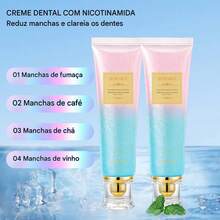 2 Unidades Creme Dental com Niacinamida, Remove Manchas Dentárias, Proporciona Hálito Fresco, Cuidado Bucal Diário - pasta de dente - Visão 3
