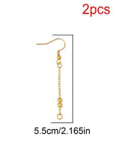 2pcs Stainless Steel Earring Hooks Wires Extension Chain Connector For DIY Dangle Ear Earrings Jewelry Hypoallergenic Findings Accessories - DIY Earrings - View 10