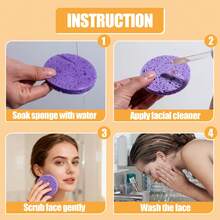 BS-MALL Compressed Facial Sponges 80PCS Multicolor Daily Facial Cleansing Makeup Mask Removal Exfoliating Sponges Pads - Multicolor - View 4
