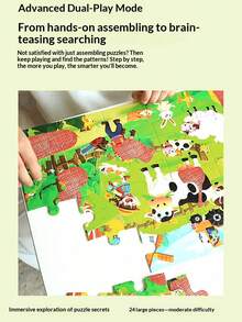 Jelajahi Mainan Puzzle Edukatif Anak, Termasuk Kartu Petunjuk yang Sesuai, Dipasangkan dengan Kacamata Dekripsi Merah, Selesaikan Puzzle untuk Membuka Pola Tersembunyi, Permainan Berburu Harta Karun Misterius 2-in-1, Temukan Rahasia Kecil, Kembangkan Keterampilan Observasi dan Konsentrasi, Cocok untuk Pendidikan Anak Usia Dini 3+ Tahun - MultiWarna - View 10