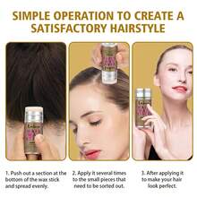 lockmio 75g Hair Styling Smooth Wax Stick, Natural Soft Hair Oil Cream, Long-Lasting Control Frizz Non-Greasy Styling Solid Wax Suitable For Men And Women - L-75g-hair-wax-brush-5pcs - View 6