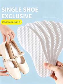 20 Pairs Summer Disposable Ultra-Thin Anti-Slip Wood Pulp Insoles, Absorbent & Breathable, Suitable For Flats, High Heels, Sneakers - White - View 2
