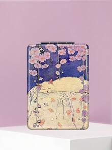 1PC Ins Illustration Series Portable Vanity Mirror, Foldable Lightweight Ultra-Thin Convenient Hand Mirror, Durable PU Leather, Suitable For Multiple Scenarios And All People, Rectangular Mirror, Pocket Mirror, Cartoon Portrait, Cat, Pumpkin, Flower Pattern Design, Exquisite And Delicate, Reliable Foldable Structure, Drop-Resistant, Easy To Carry, Handheld Makeup Mirror, 180° Flip Cover, Multi-Functional Mini Mirror, Compact Mirror, Mirrors, Daily, Holiday, Birthday, Valentine's Day - Multicolor - View 9