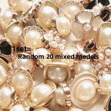 10/20/30/50pcs Mixed Size Faux Pearl Black & White Dotted Gold Plastic Buttons, Sweater Cardigan Decor DIY Sewing Notions - Multicolor - View 14