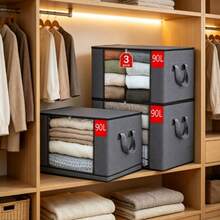 Foldable Closet Storage Organizer, Fabric Wardrobe Storage Box, Drawer Type Clothing Storage Bin, Space‑Saving Organizer For Clothes, Underwear, Sweaters, Bedroom Closet Accessories - View 2