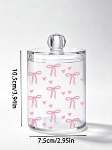 Bow-Adorned Storage Box-Ideal For Organizing Beauty Products Or Displaying Items On Your Desk. It Features A Transparent Design For Easy Visibility And Makes A Perfect Gift For Women For Christmas, Halloween, Or Thanksgiving. - Multicolor - View 11