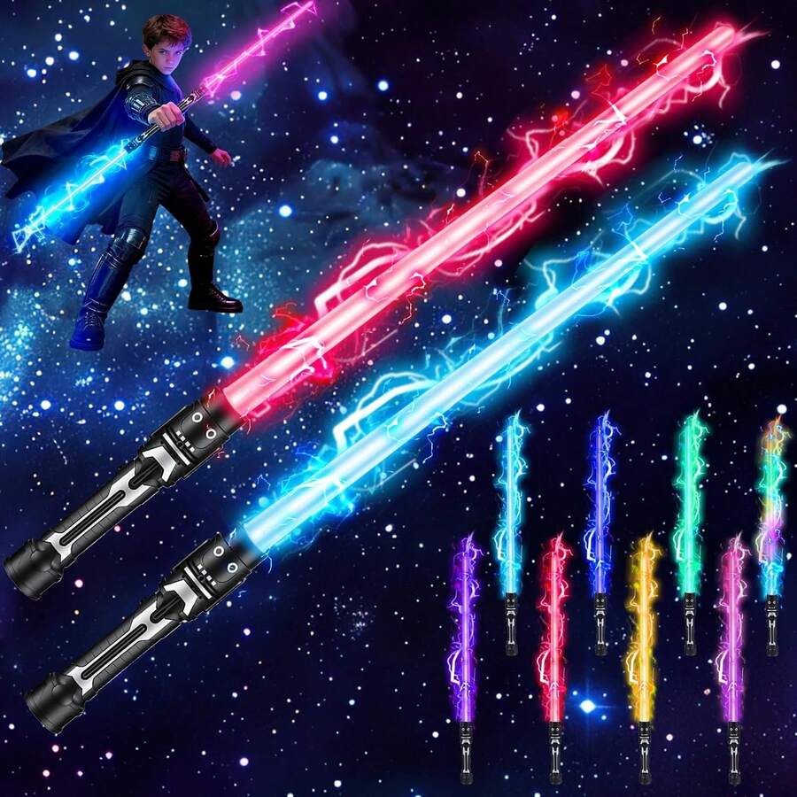 1pc/1set Retractable Laser Sword, 2-In-1 Flashing Light Stick Stress Relief Toy (Battery Not Included). Product Color Randomly Assigned, Some Parts Of Product Color May Vary, Children Interactive Toy, Birthday Gift, Party Gift