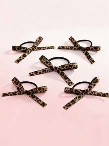 Ikat Rambut Pita Satin Motif Leopard, Desain Pita Modis yang Menarik, Cocok untuk Pemakaian Sehari-hari dan Liburan, Pilihan Hadiah yang Istimewa - MultiWarna - View 4