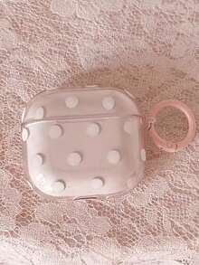 Korean Style Minimalist Semi-Transparent Pink/Purple Polka Dot + Circle Earphone Case Compatible With Airpods 5/Pro/3rd/4th Generation, New Pro 2 Protective Cover, Cute Apple 4 Minimalist 3 Personalized 1st/2nd/5th Generation Girls Earphone Case Protective Cover - Multicolor - View 53