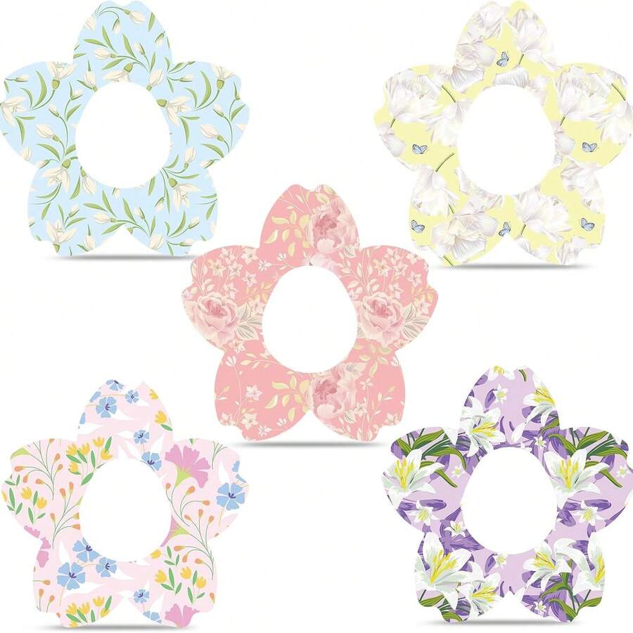 1 Box - 2/10pcs Floral Patches For G7, Waterproof And Breathable, Sensor Cover, 5 Floral Theme Waterproof Breathable CGM Sensor Stickers For G7 - View 1