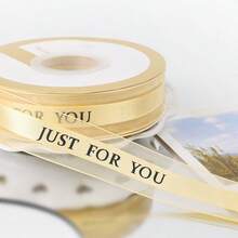 49mm三色軟觸感紗線緞帶、「JUST FOR YOU」蕾絲緞帶、Ins風透明網格緞帶、極簡英文印花紗線緞帶，花卉蛋糕禮盒包裝裝飾緞帶，DIY蝴蝶結手工材料，婚禮裝飾，生日派對裝飾 - 彩色 - 查看 9
