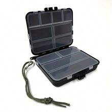 1 pieza Caja de pesca con varios compartimentos, organizador portátil para señuelos, anzuelos y cebos - Multicolor - Ver 15