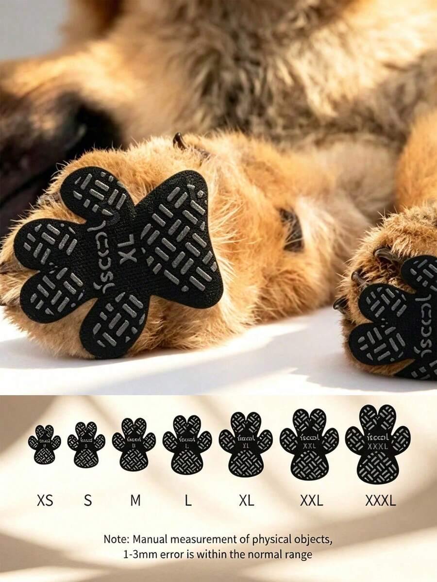 4pcs/Set Waterproof Dog Paw Protection Pads, Non-Slip Self-Adhesive Shoes Socks, Replacement Paw Pads, Prevent Dog Slipping - Multicolor - View 1