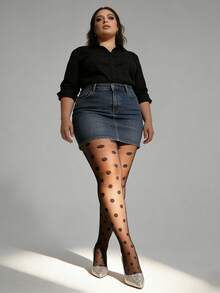1 Pair Women's Black Polka Dot Jacquard Tights Thin Transparent Fashion Sexy High Bounce Bottom Pantyhose Party Commuting Everything - Multicolor - View 8