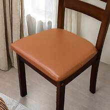 1/4/6pcs Waterproof PU Dual-Opening Leather Square Chair Seat Cushion Cover, Suitable For Dining Room, Kitchen, Dining Sofa, Removable Soft Padded Chair Cover - Multicolor - View 14