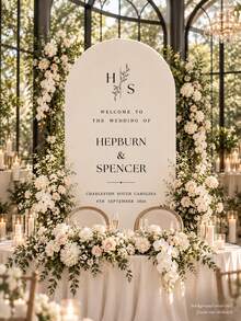 Customized Wedding Arch Fabric Decor Cover, Personalized Photo/Name/Date/Text, Polyester Double-Sided Stretch Backdrop, Party Decoration, Wedding Welcome Sign, Bridal Shower Gift, No Power Required, Suitable For Wedding, Birthday, Party - Multicolor - View 7
