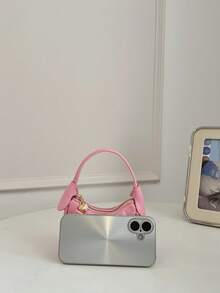 Cute Girl Style Children's Handbag, Sweet Large Bow Decor Underarm Bag, PU Small Bag, Girls' Travel Accessory Bag, Suitable For Daily Use - A - View 3