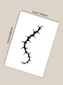 STARTTOOS 8PCS Halloween Black Thorn Pattern Halloween Cosplay Makeup Halloween Street Party Gift Waterproof Tattoo Stickers For Face, Shoulder, Neck, Collarbone - Black - View 9