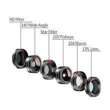 APEXEL 6-In-1 Phone Lens Kit, Premium Optical Lens, 25X Macro + 205° Fisheye + 140° Wide Angle + CPL + Star + ND Filter, Best Gift For Photography Lovers, Vlog Photo Accessory - View 3