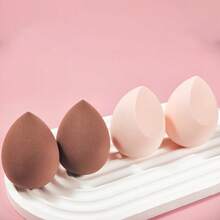 Makeup Beauty Sponge, 2/4 Pcs Foundation Sponge For Liquid, Cream And Powder, Teardrop & Flat Cut Cosmetic Sponge - Multicolor - View 5