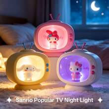 Miniso Sanrio 授權電視造型小夜燈，可愛 3D 角色檯燈，臥室桌面裝飾，適合女孩生日與節日禮物 - 大耳狗-黃色 - 查看 1