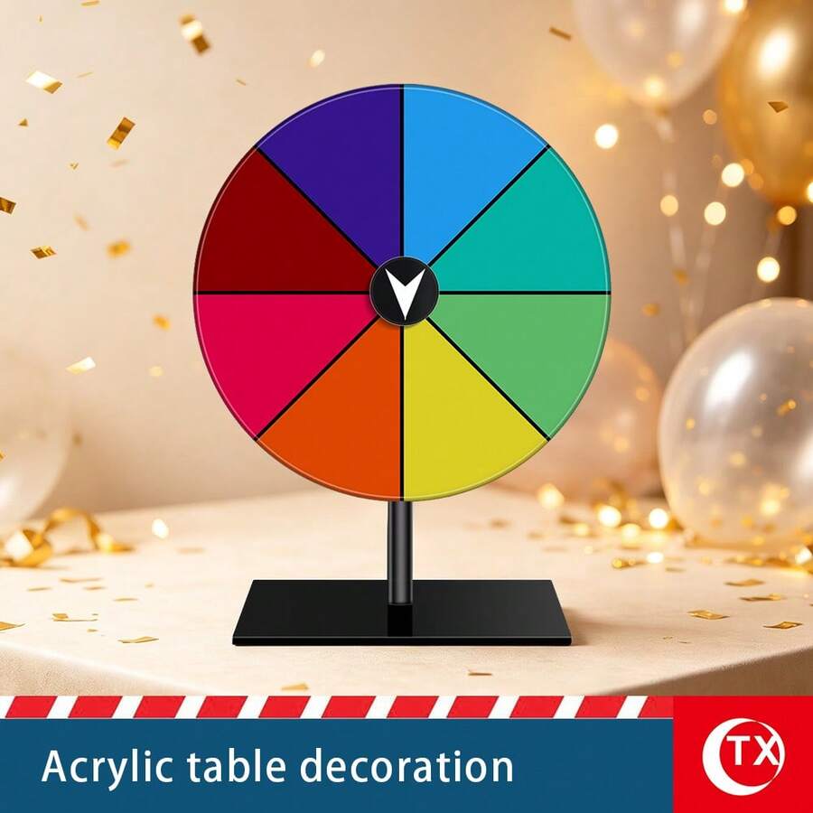 TX 1 Set Acrylic Rainbow Color Rotating Game, Commercialized Dry-Erase Wheel Game Spinner For Customers, Spin To Win Game Rewards, Engagement Wedding Guest Entertainment Game, Customizable Task Or Question Game Spinner, Personalized Writable Fun Family Activity Wheel - Multicolor - View 1