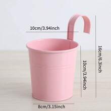Hanging Flower Pot Metal Iron Bucket Flower Stand, Suitable For Railing Fence Balcony Garden Home Decor, With Detachable Hooks, Multi-Color Indoor/Outdoor Plant Rack Set, Halloween Decoration, Christmas Gift - Multiple Styles - View 11